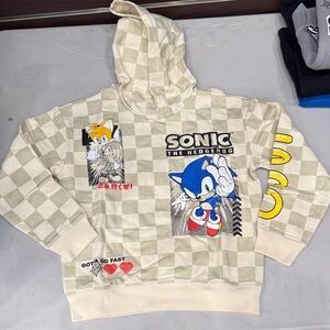 Sonic the Hedgehog Cream Checkered Hoodie
